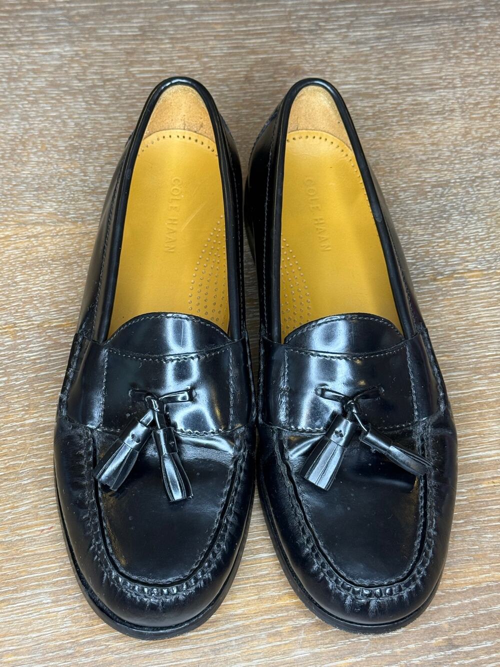 Cole Haan Black leather Tassel Penny Loafers Shoes Men size 10